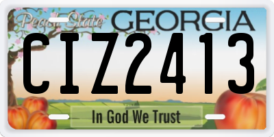 GA license plate CIZ2413