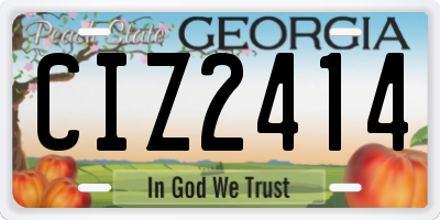 GA license plate CIZ2414