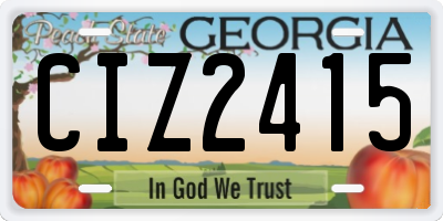 GA license plate CIZ2415