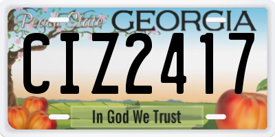 GA license plate CIZ2417