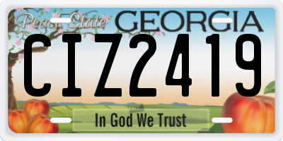 GA license plate CIZ2419
