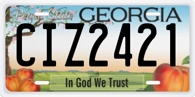 GA license plate CIZ2421