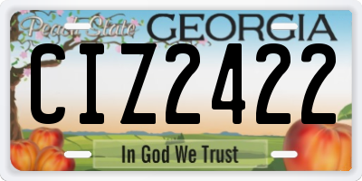GA license plate CIZ2422