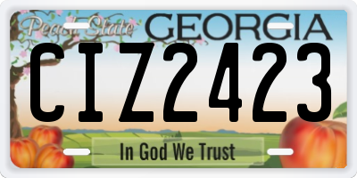 GA license plate CIZ2423