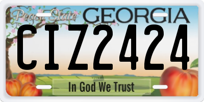 GA license plate CIZ2424
