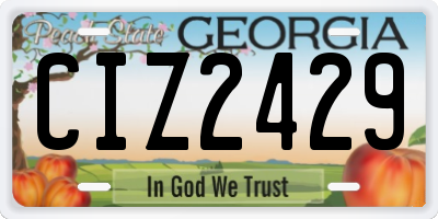 GA license plate CIZ2429