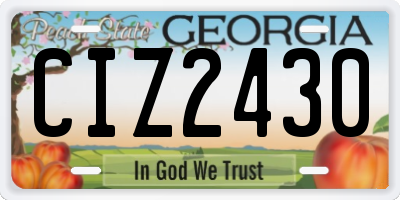 GA license plate CIZ2430