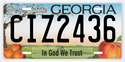 GA license plate CIZ2436