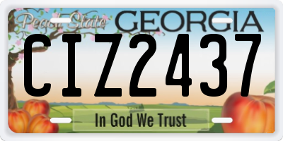 GA license plate CIZ2437