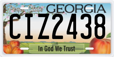 GA license plate CIZ2438
