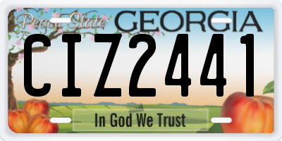 GA license plate CIZ2441