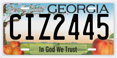 GA license plate CIZ2445