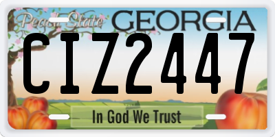 GA license plate CIZ2447