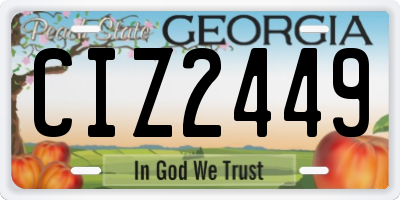 GA license plate CIZ2449