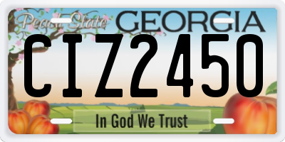 GA license plate CIZ2450