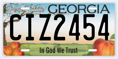 GA license plate CIZ2454
