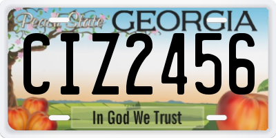 GA license plate CIZ2456