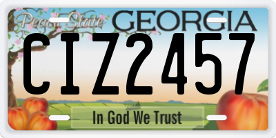 GA license plate CIZ2457