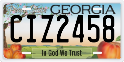 GA license plate CIZ2458