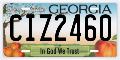 GA license plate CIZ2460
