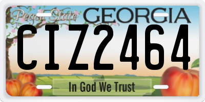 GA license plate CIZ2464