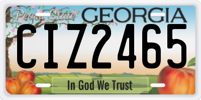 GA license plate CIZ2465