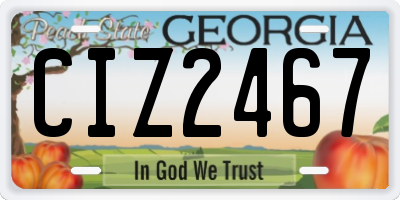 GA license plate CIZ2467