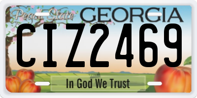 GA license plate CIZ2469