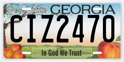 GA license plate CIZ2470