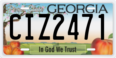 GA license plate CIZ2471