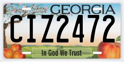 GA license plate CIZ2472
