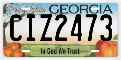GA license plate CIZ2473