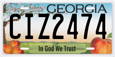 GA license plate CIZ2474