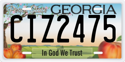 GA license plate CIZ2475