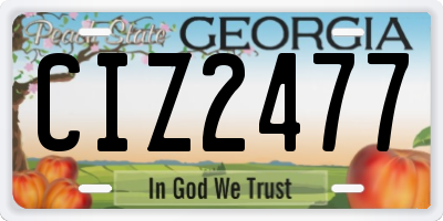 GA license plate CIZ2477