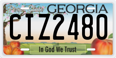 GA license plate CIZ2480