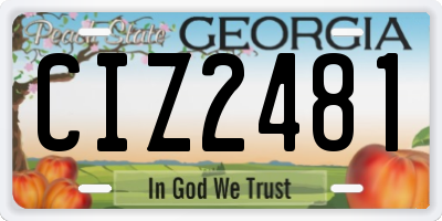 GA license plate CIZ2481