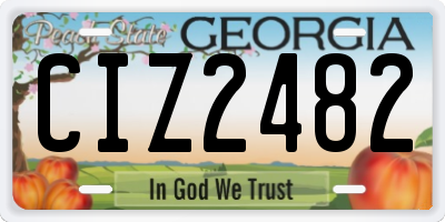 GA license plate CIZ2482
