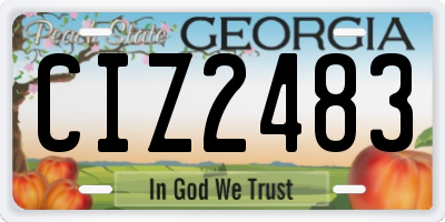 GA license plate CIZ2483