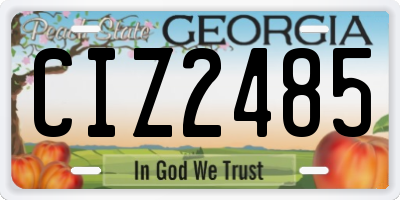 GA license plate CIZ2485