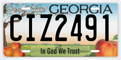 GA license plate CIZ2491