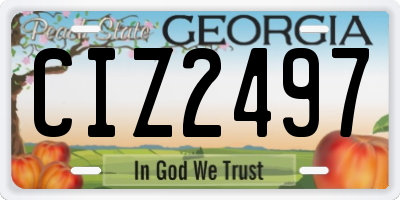 GA license plate CIZ2497