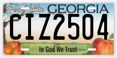 GA license plate CIZ2504