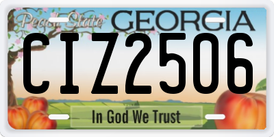 GA license plate CIZ2506