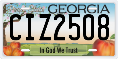 GA license plate CIZ2508