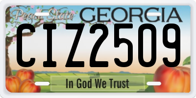 GA license plate CIZ2509