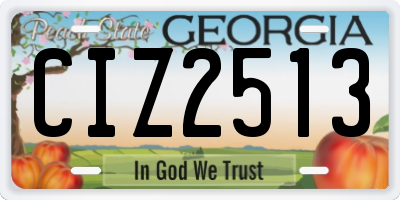 GA license plate CIZ2513