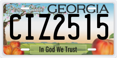 GA license plate CIZ2515