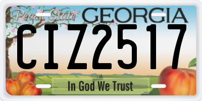 GA license plate CIZ2517