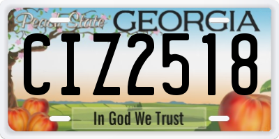 GA license plate CIZ2518